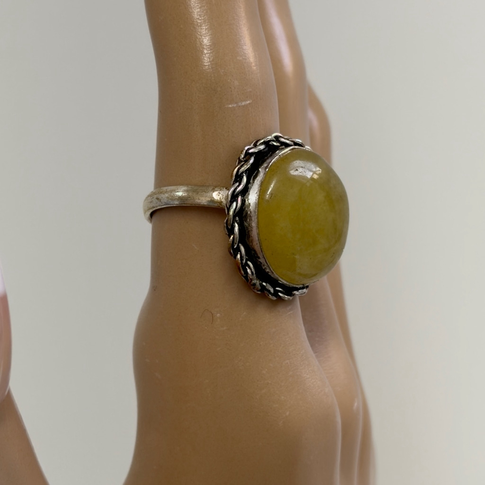 Hand crafted aventuraventuri Gemstone Round Ring Silver Plated 925 Size 7.75 New - Picture 2 of 8